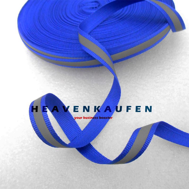 Pita Skotlet Lebar 1 cm Meteran biru benhur-Silver Kain Jaket lis kombinasi strip webbing baju rompi