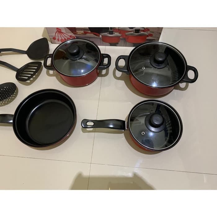 COOKWARE SET 13PIECES Panci Set Spatula Teflon All In One