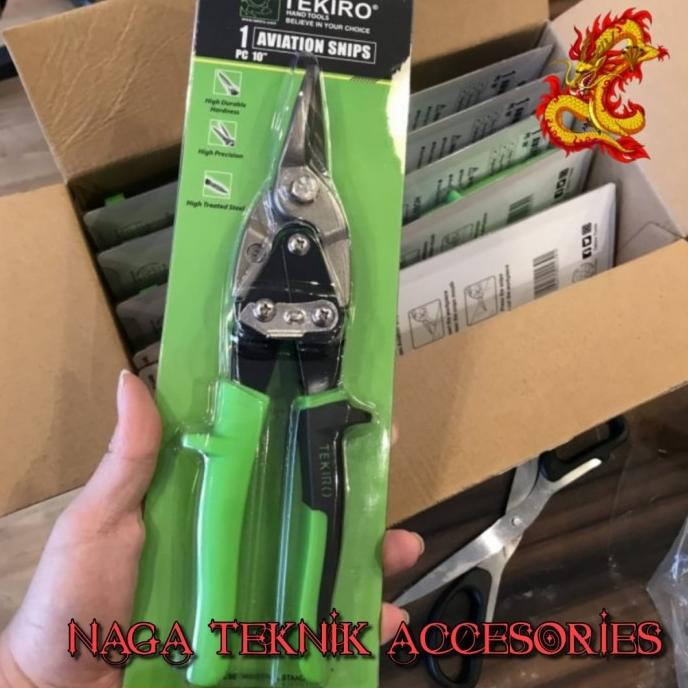 Tekiro Paket Tang Rivet &amp; Gunting Seng Baja Ringan 10" Gunting Holo