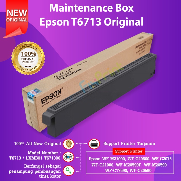 Epson T6713 C13T6713 LXMB01 Maintenance Box Pembuangan Tinta Printer WF-C17590 C20590 C20600 C20750