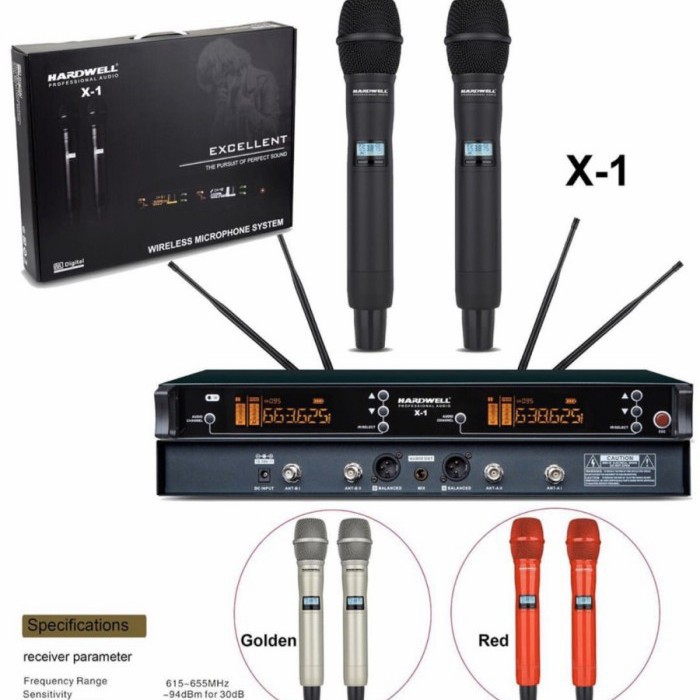 microphone /mic wireless Hardwell x1 original free hard case