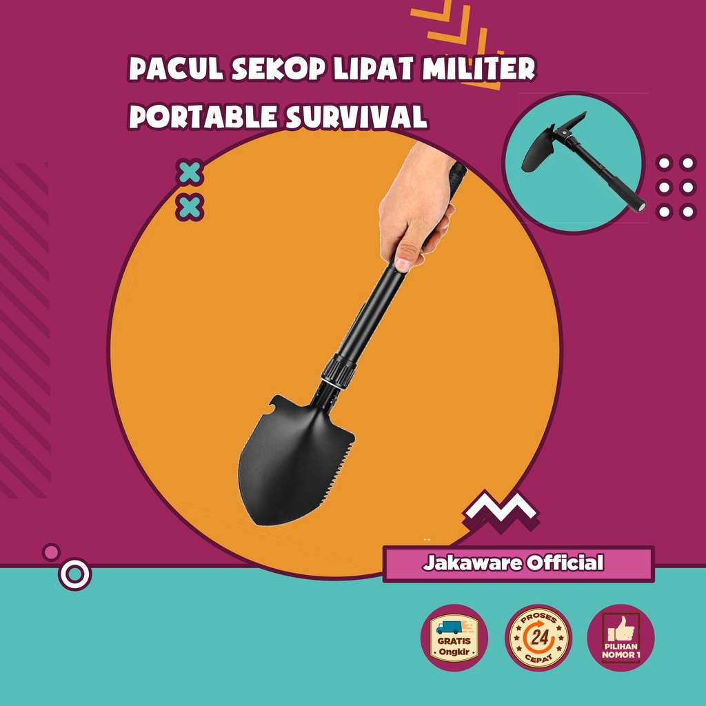 PACUL SEKOP LIPAT MILITER PORTABLE SURVIVAL TOOLS TOOL SKOP ALAT GALI MENGGALI MULTIFUNGSI GERGAJI M