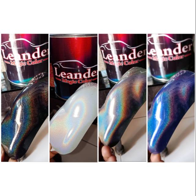 Cat hologram pelangi PU Leander magic color