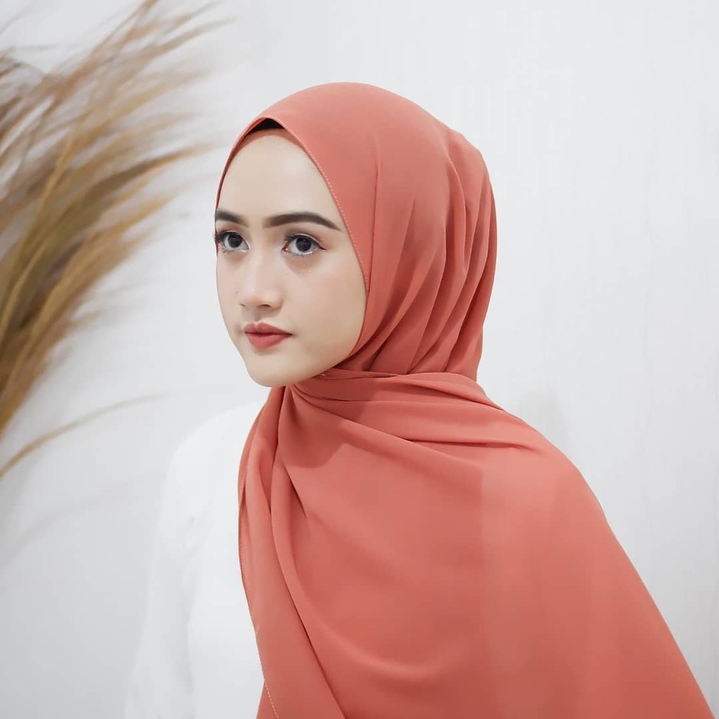 PASHMINA CERUTY BABYDOLL PREMIUM IMPORT-Peach