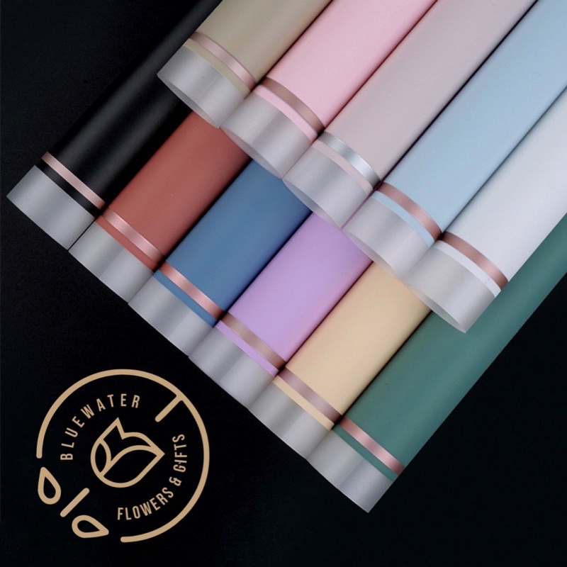 

20 Lembar FT - Kertas Buket Wrapping Paper List Gold Frame Transparan Flower Bouquet Cellophane