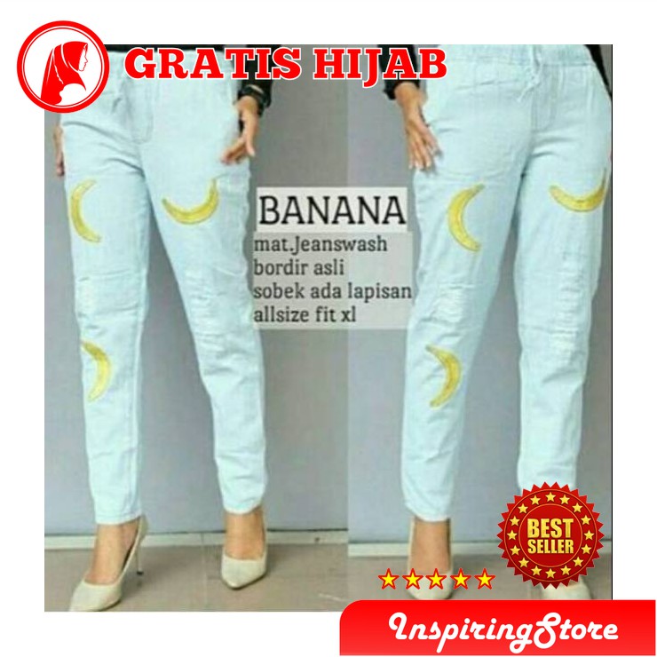  JUAL  CELANA  BANANA RIPPED JEANS WANITA  MURAH  TERMURAH 