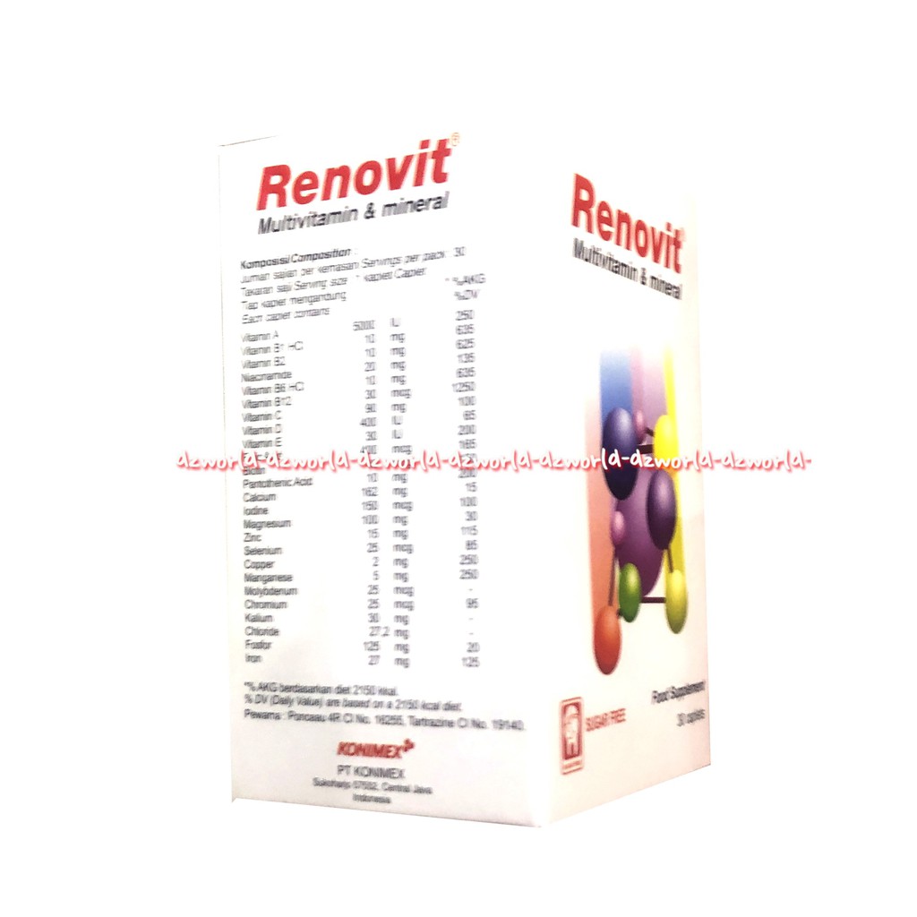 Renovit Multivitamin &amp; Mineral Suplemen Buat Menjaga Daya Tahan Tubuh Isi 30 Keplet