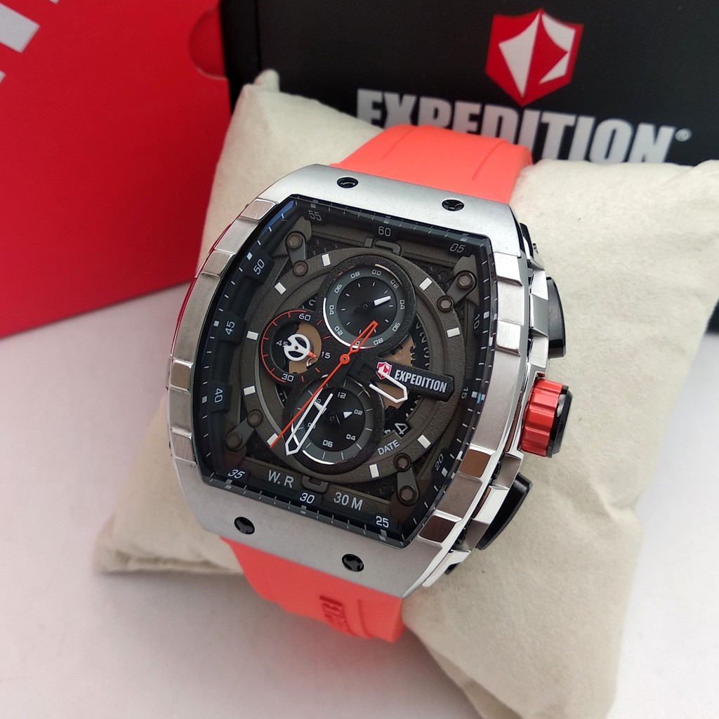 Expedition E6782 Silver Black knop Orange Rubber Orange for Men Original