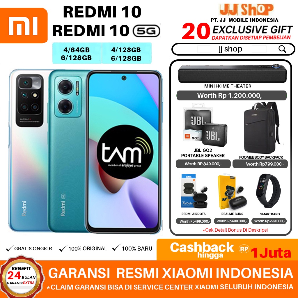 XIAOMI REDMI 10 [5G] 4/64 4/128 6/128 GB 4GB 64GB 6GB 128GB GARANSI RESMI