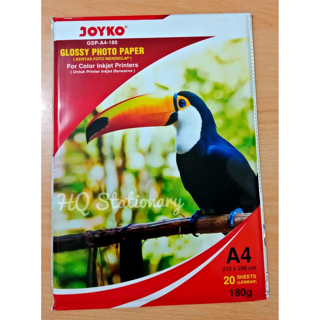 

JOYKO GLOSSY PHOTO PAPER / KERTAS FOTO A4 180gr (1Pack isi 20 Lembar)