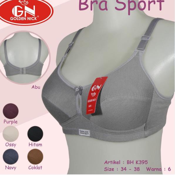 BH GOLDEN NICK 395 Sport | Bra GN Goldennick Busa Tipis Tanpa Kawat Wanita Dewasa | Open Sorx Ecer Satuan