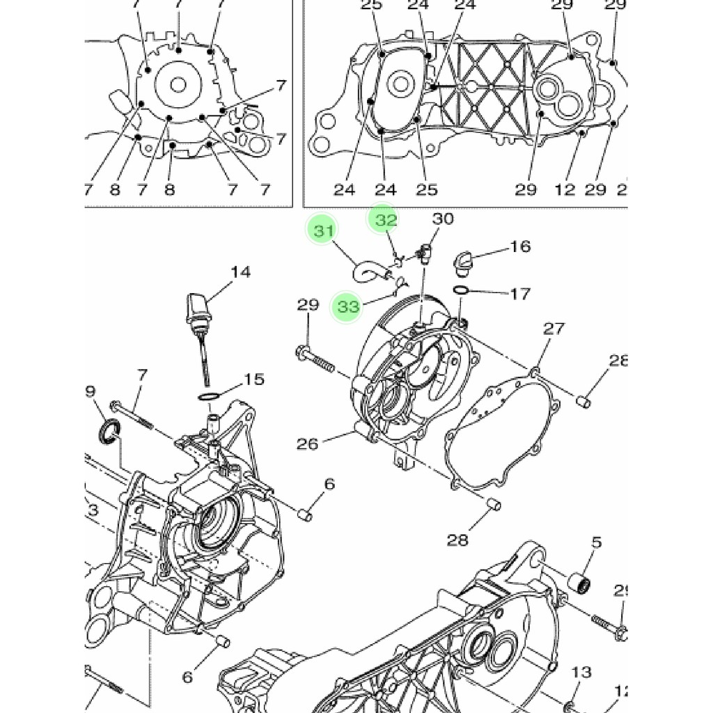 SELANG DAN CLIP PENTILASI HAWA UDARA GEARBOX CVT BERIKUT CLIP AEROX 155 LEXI ORIGINAL YGP B65-E5373-00