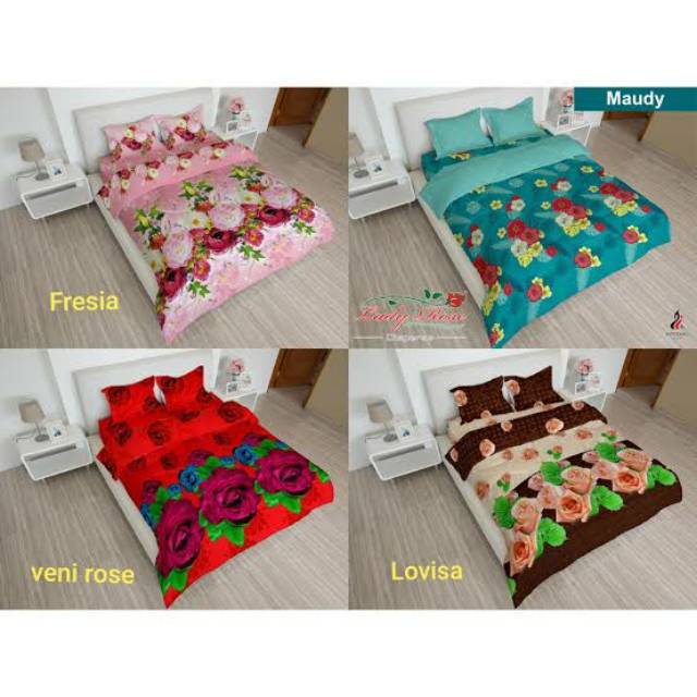 SPREI /SEPRAI KASUR LADY ROSE / BONITA 3D motif bunga / flower PREMIUM