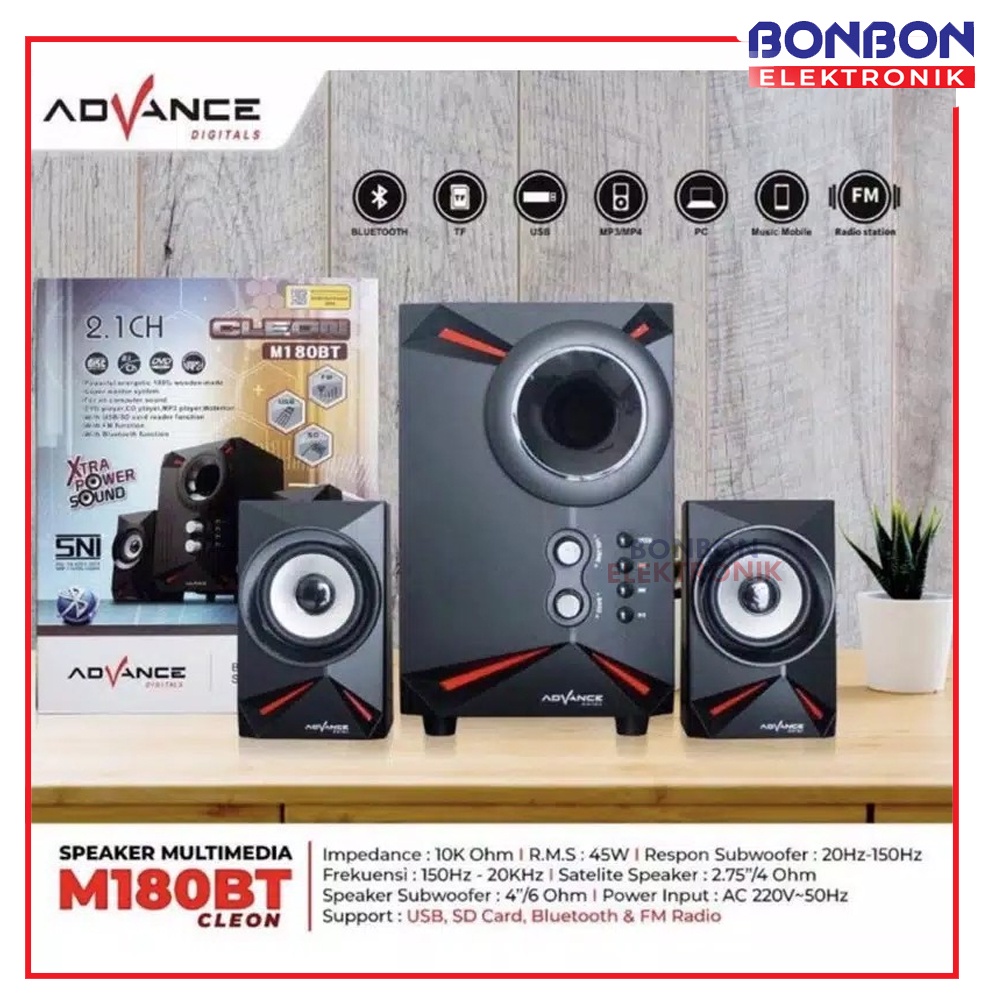 Advance Speaker Aktif Bluetooth M180BT Cleon - FM Radio USB Bluetooth