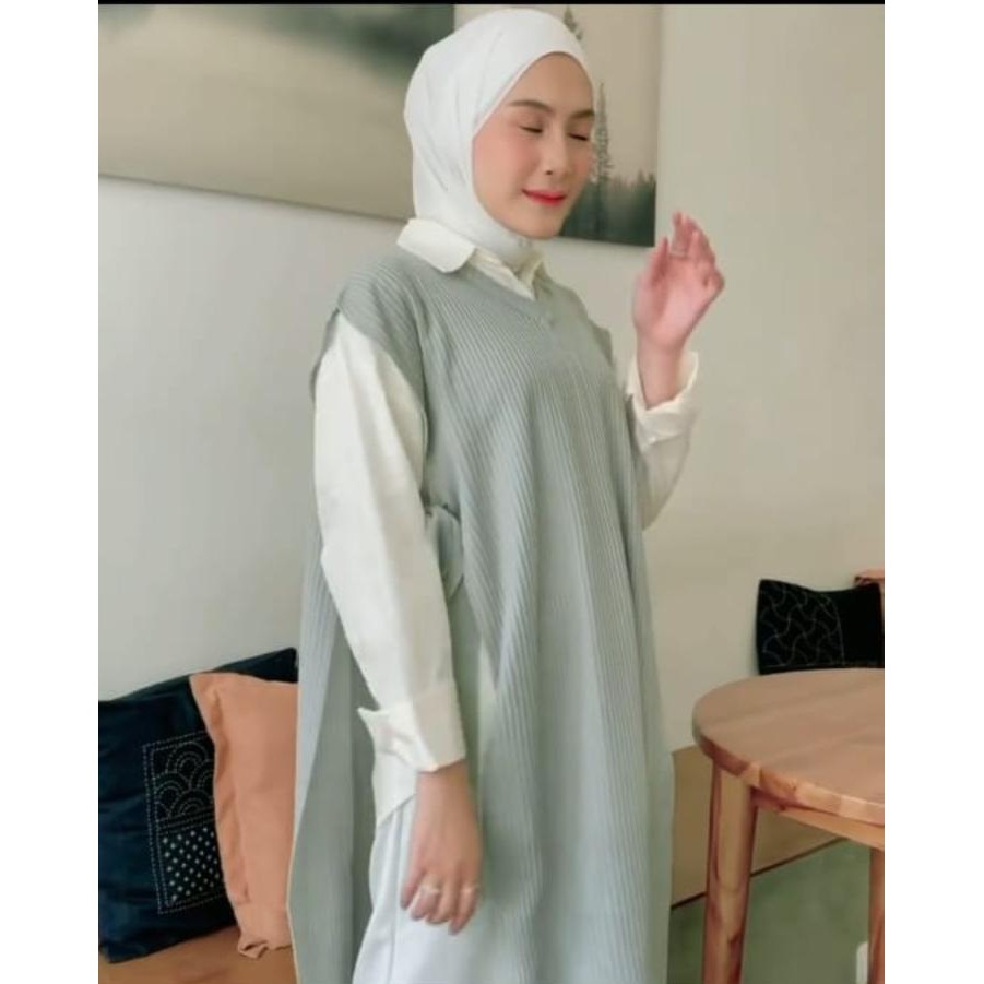 VEST TUNIK RAJUT IMPORT  HIGH KUALITY NYAMAN DIPAKAI ADEM WARNA TRENDY MODIS KEKINIAN TERLARIS 2021
