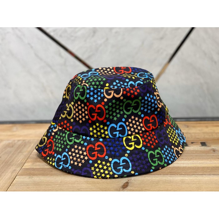 Topi bulat guccii motif colorful Diskon