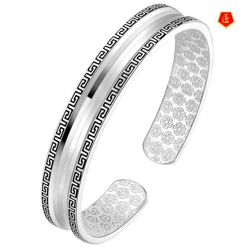 [Ready Stock]Men's Simple Retro Concave Bracelet