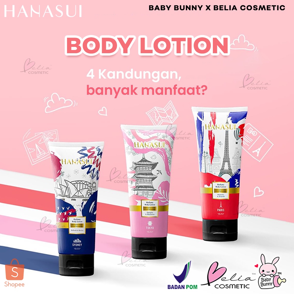 ❤ BELIA ❤ HANASUI Perfume Body Lotion 180mL | UVA UVB Protection | Sydney Tokyo Paris | Parfum Losye