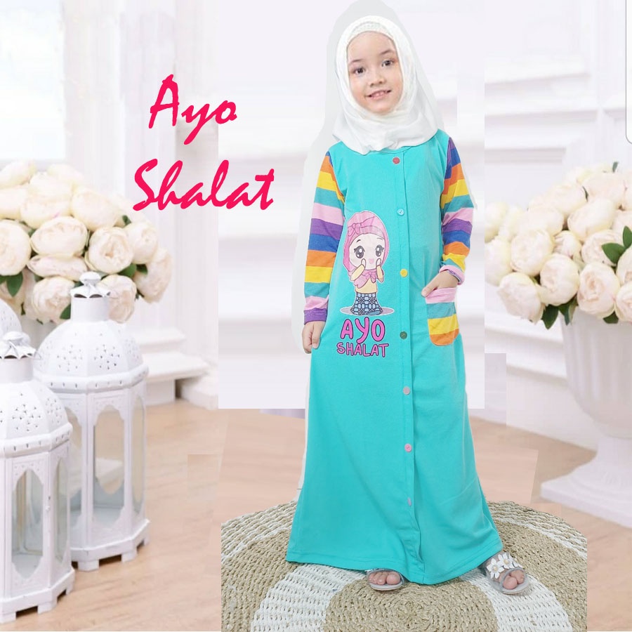 AYO SHALAT GAMIS ANAK PEREMPUAN SOLEH CANTIK usia 0-13 tahun GL FASHION