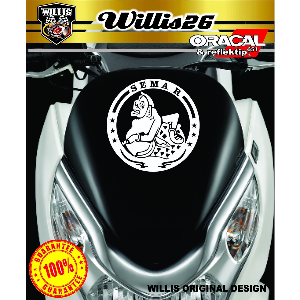 Sticker Wayang Semar Visor Motor NMAX PCX Cutting Stiker wls09