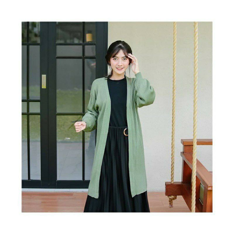 PROMO !! VEGGA CARDI - Cardigan Long Belle Outer Oversize-Mint
