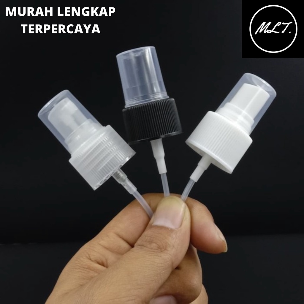 TUTUP SPRAY NECK 24 100ML 250ML / TUTUP BOTOL SPRAY NECK 24 IMPOR HITAM/ PUTIH / TRANSPARAN