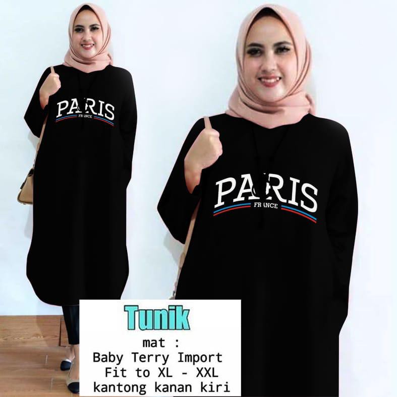 TUNIK PARIS FRANCE / TUNIK MAMACHI / TUNIK POLOS/ TUNIK CEWEK / TUNIK PANJANG / TUNIK KEKINIAN