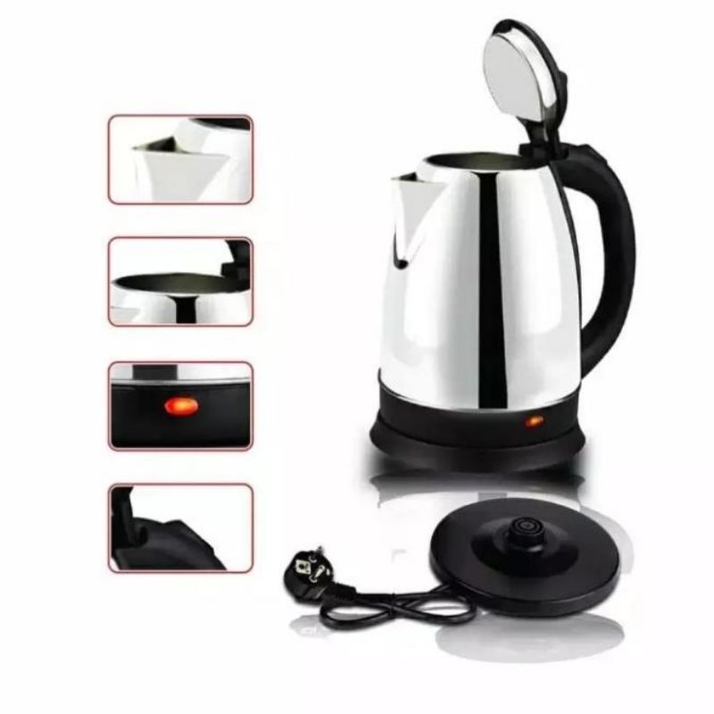 QQ TEKO LISTRIK 1.8 LITER QK-158 ELECTRIC KETTLE STAINLESS