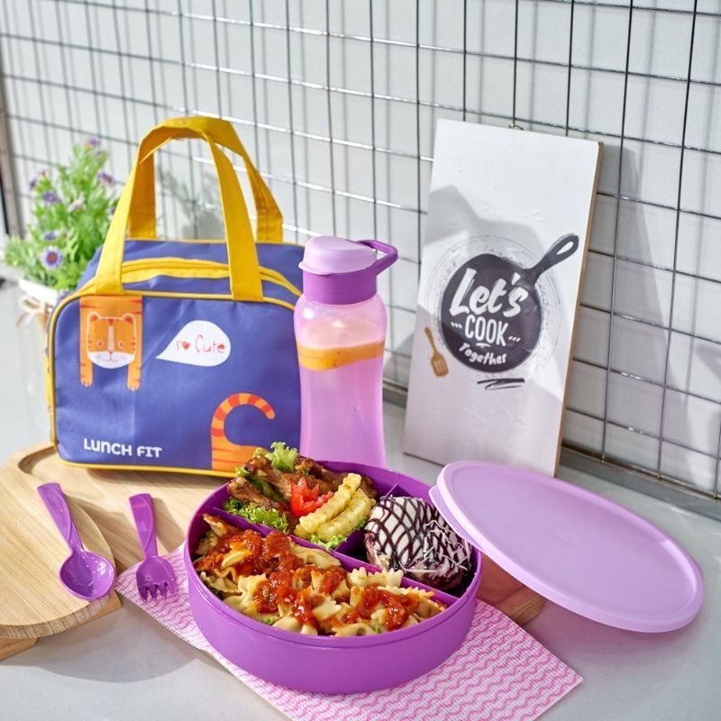 BEKAL MAKAN BENTUK BULAT/TAS BEKAL MAKAN MOTIF KUCING MURAH!