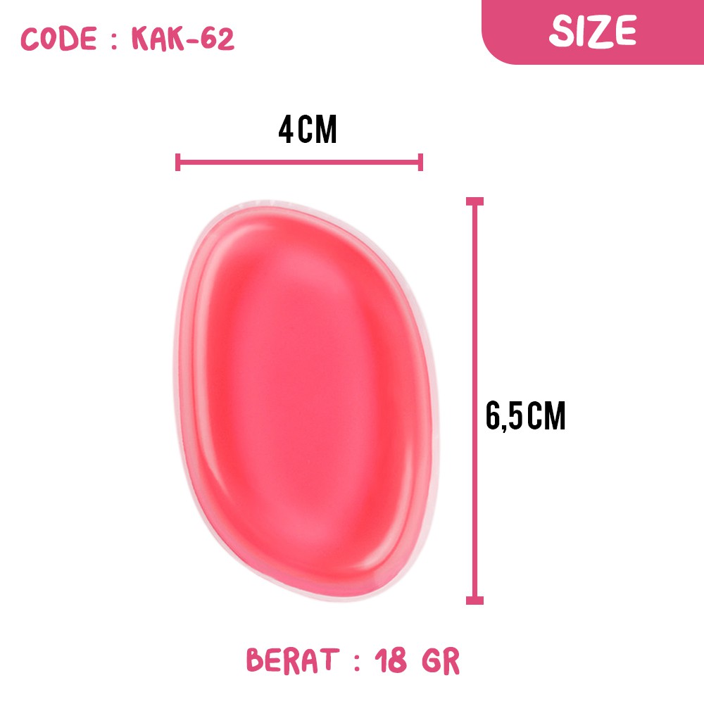 Silicone Sponge - SiliSponge Transparant - Silikon Polos Blender untuk Make Up - KAK-62