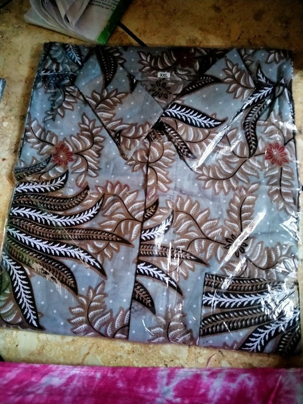 Batik Pria Wanita Motif Kaktus Abu Size M L Xl Xxl Atasan Batik Couple Seragam Kantor Sarimbit Batik