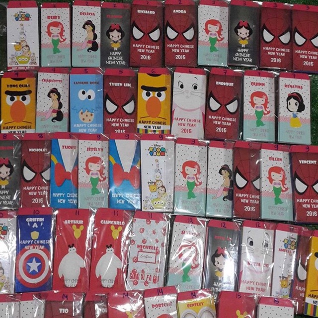 

ANGPAO IMLEK PANJANG 2018 DISNEY FREE NAMA isi 5pcs