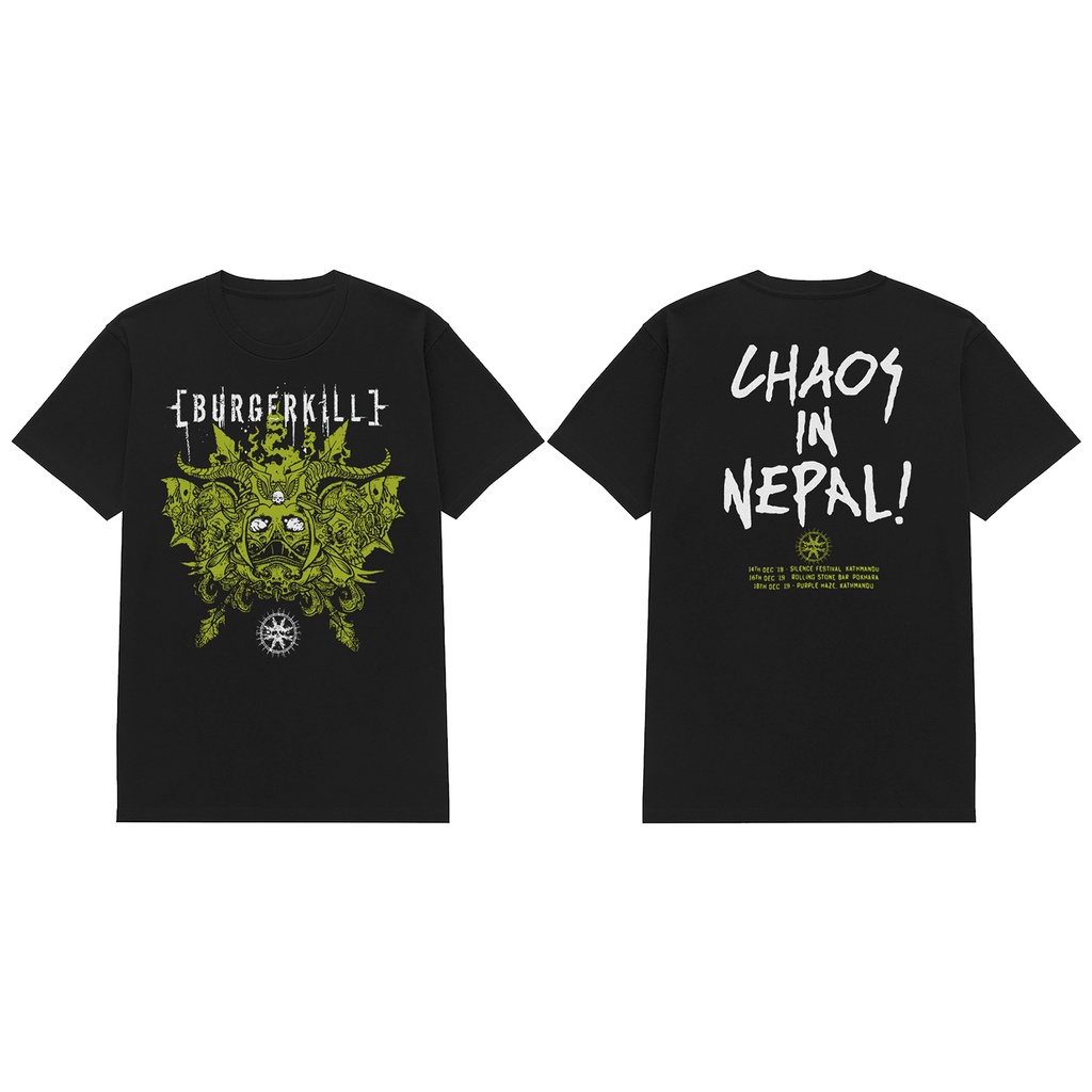 Rockerstar T-shirt Band Burgerkill Chaos In Nepal