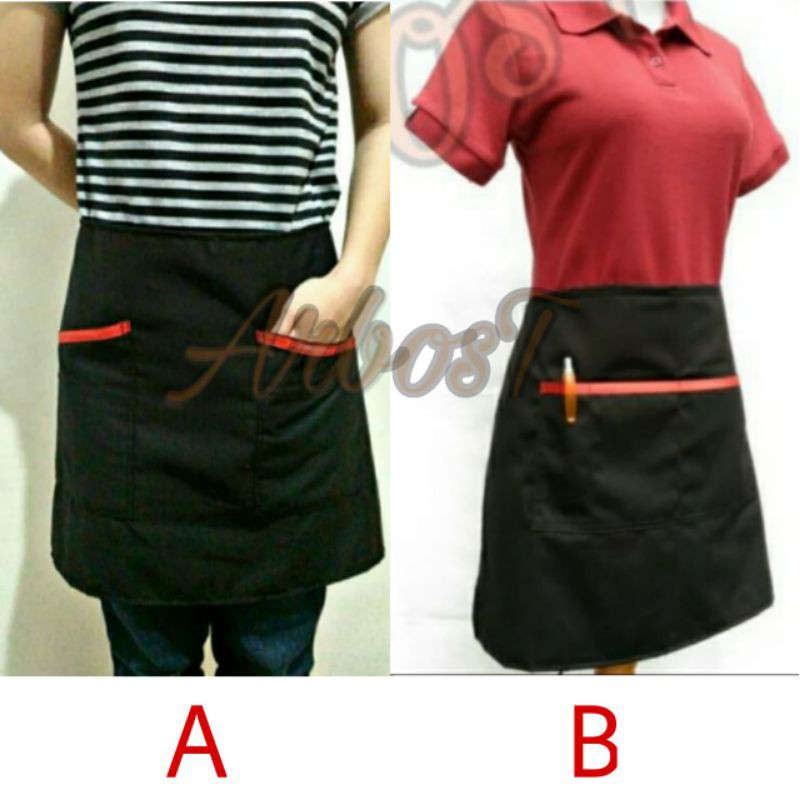 Apron Mini Celemek Waiters Apron setengah badan tanpa ring