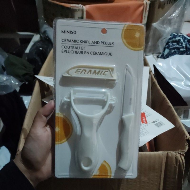 1 SET miniso ceramic knife and peeler