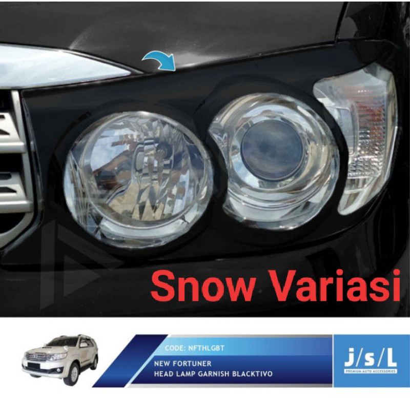 Fortuner TRD 2008 - 2010 garnis lampu depan head lamp garnish blacktivo JSL