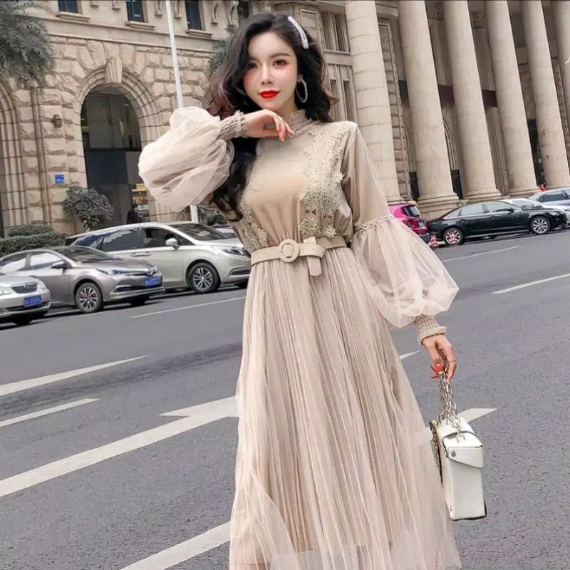 MDLV ~ 91810 MAXI TRICIA VALVET ( FREE BELT ) // LONG DRESS // DRESS BLUDRU // FASHION IMPORT WANITA