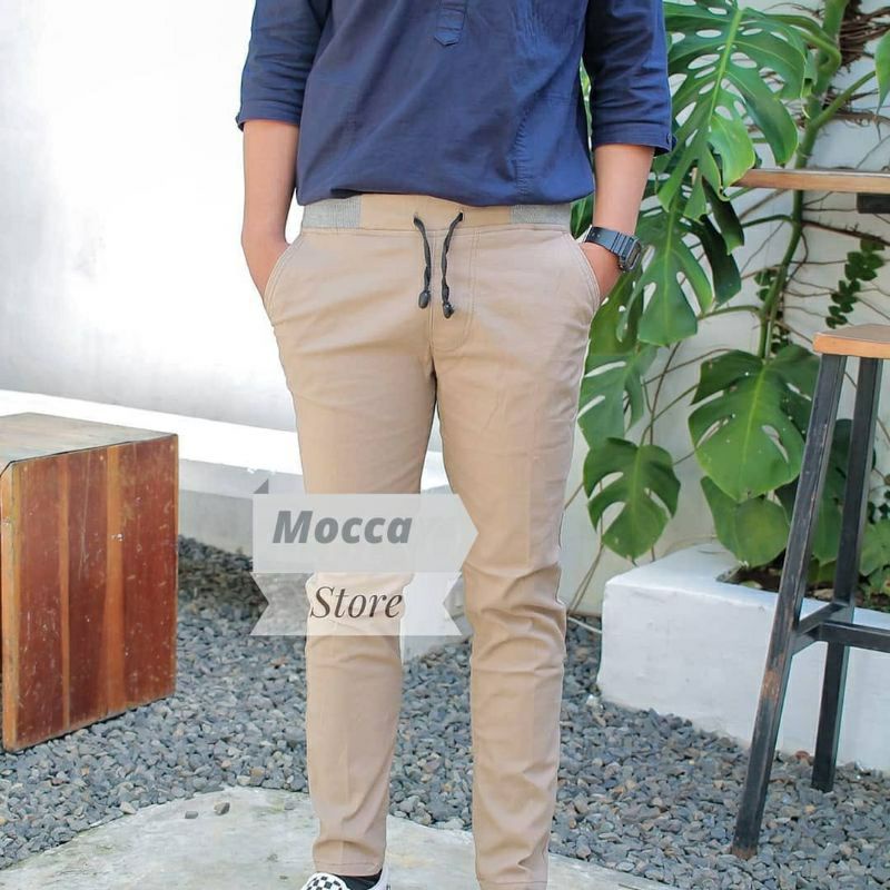 CELANA CHINO PANJANG PRIA PINGGANG KARET PREMIUM DISTRO