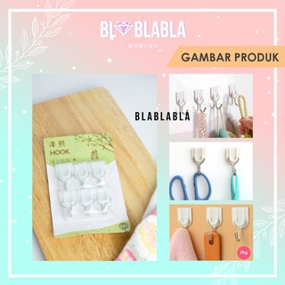 BLABLABLA Tempelan  Hook Multifungsi Isi 6 PCS Gantungan  