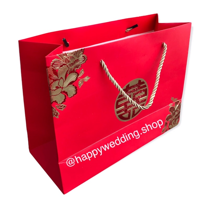 

Paper Bag Shuang Xi Wedding / Paper Bag kado Kertas motif Sanghie / Sangjit