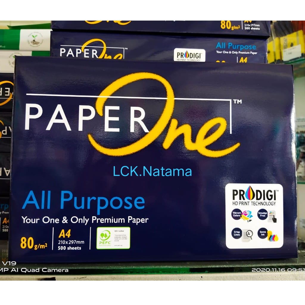 

PAPER ONE A4 80 Gsm - kertas hvs eceran lembaran per 10 lembar - hvs A4