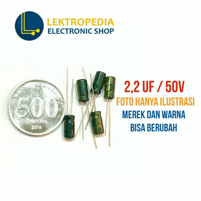 Elco 2.2uf 50v Kapasitor 2.2 2,2 uf 2,2uf mikro 50 v volt Elko 50volt