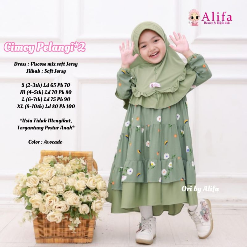 [Gamis Balita & Anak] Cimoy Pelangi Kids Syar'i by ORI ALIFA-4