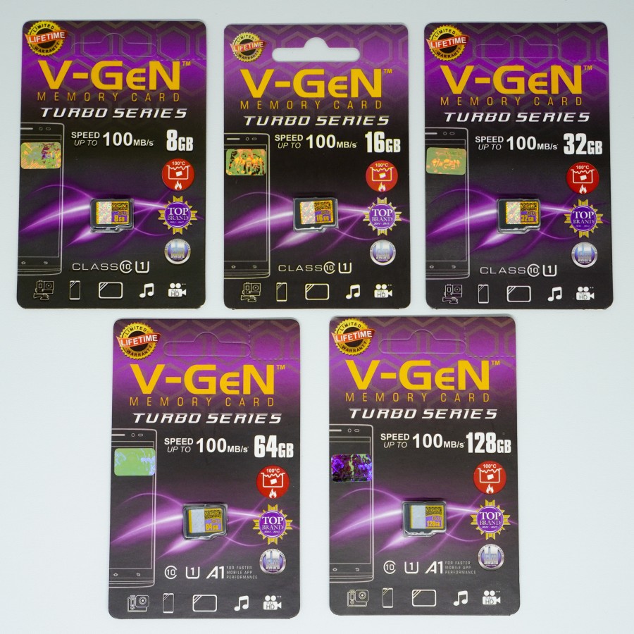 MICRO SD 4GB 8GB 16GB 32GB 64GB 128GB V-GEN MEMORI CARD VGEN CLASS 10 TURBO