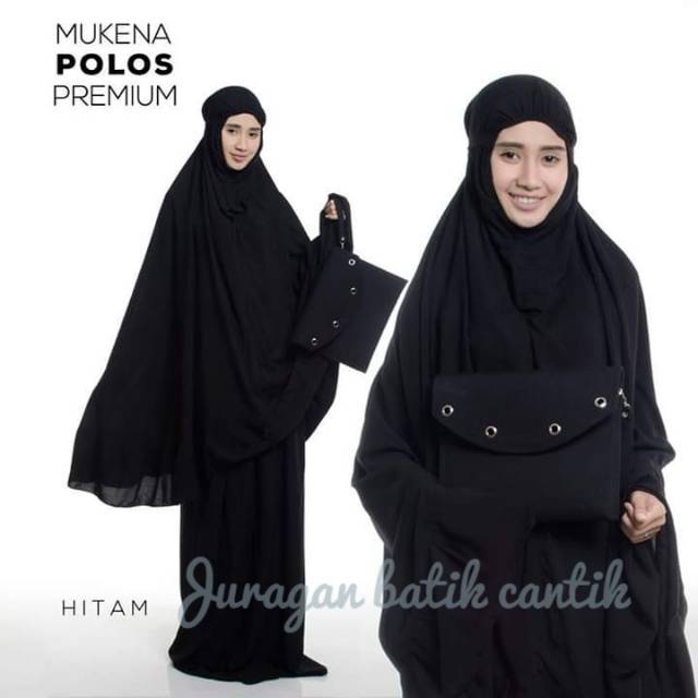 Mukena bali polos hitam
