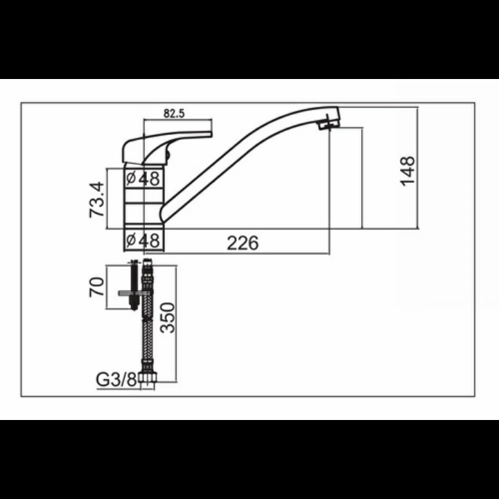 Kran Sink wasser TKT-S041 cold only / kran dapur wasser