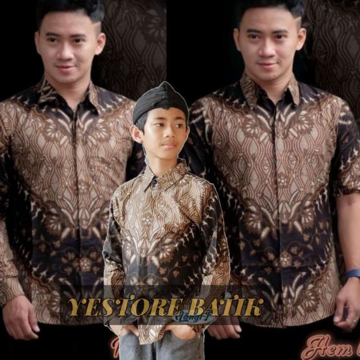 Paling Diminati.. Kemeja Batik Pria Baju Batik Pria Lengan Panjang dan Pendek Terbaru Motif Keris Mo