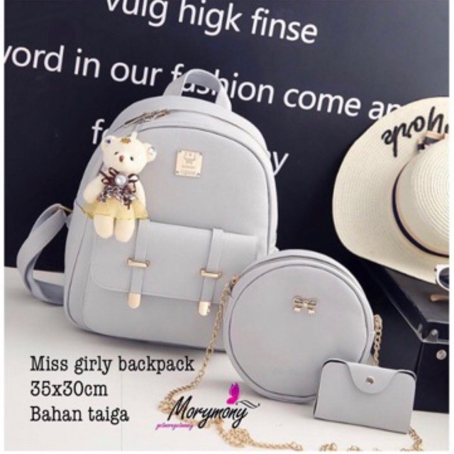 [LOKAL] DOMMO - D1171 TAS LUIS BULAT - Tas Ransel Backpack Korea Fashion MORYMONY-2