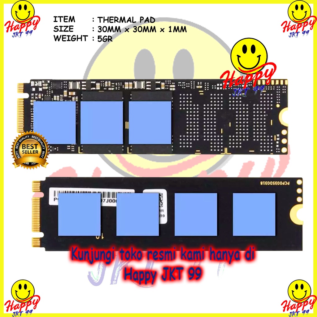 [ HAPPY JKT 99 ] PENDINGIN THERMAL PAD 3X3 HIGH QUALITY CHIPSET VGA CPU LAPTOP PROCESSOR