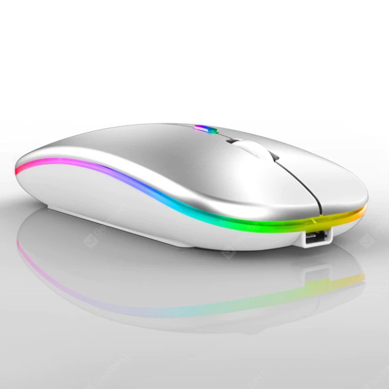 SKU-1237 MOUSE WIRELESS APPLE LED RGB RECHARGEABLE SILENT KLIK CHARGE